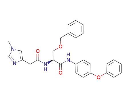 Molecular Structure of 1221879-24-8 ((S)-3-(benzyloxy)-2-(2-(1-methyl-1H-imidazol-4-yl)-acetamido)-N-(4-phenoxyphenyl)propanamide)