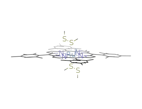 Molecular Structure of 1357363-89-3 (Ru(meso-tetrakis(2,4,6-trimethylphenyl)porphyrin)(MeSSMe)2)
