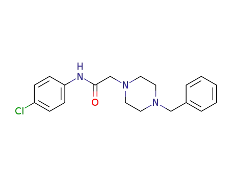 Molecular Structure of 54257-88-4 (2-(4-BENZYLPIPERAZINO)-N-(4-CHLOROPHENYL)ACETAMIDE)