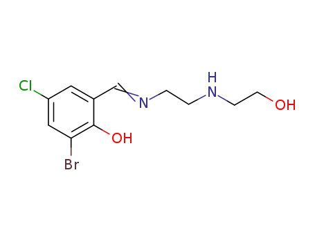 Molecular Structure of 1377970-84-7 (2-bromo-4-chloro-6-{[2-(2-hydroxyethylamino)ethylimino]methyl}phenol)