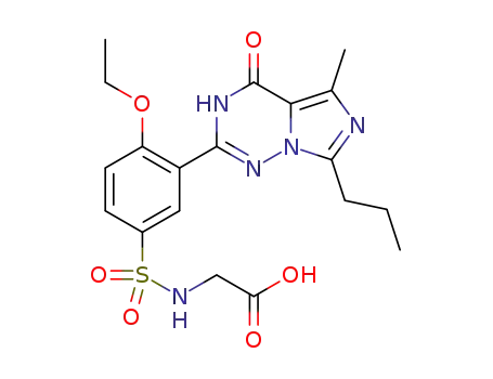 Molecular Structure of 448184-54-1 (N-{[4-ethoxy-3-(5-methyl-4-oxo-7-propyl-3,4-dihydroimidazo[5,1-f]-1,2,4-triazin-2-yl) phenyl]sulfonyl}glycene)