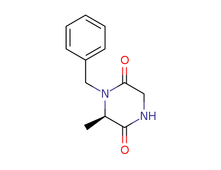 Molecular Structure of 99940-70-2 (2,5-Piperazinedione, 6-methyl-1-(phenylmethyl)-, (R)-)
