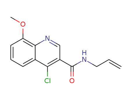 Molecular Structure of 138586-02-4 (3-Quinolinecarboxamide, 4-chloro-8-methoxy-N-2-propenyl-)