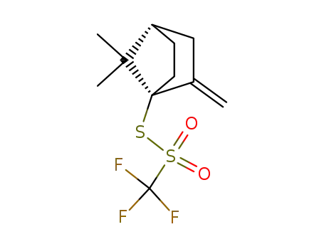 Molecular Structure of 196790-53-1 (Methanesulfonothioic acid, trifluoro-,
S-[(1S,4S)-7,7-dimethyl-2-methylenebicyclo[2.2.1]hept-1-yl] ester)