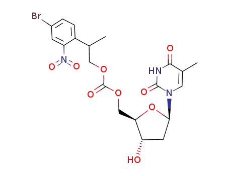 Molecular Structure of 244140-79-2 (Thymidine, 5'-[2-(4-bromo-2-nitrophenyl)propyl carbonate])