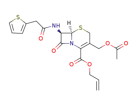 Molecular Structure of 104949-45-3 (allyl 7β-(2-(thien-2-yl)acetamido)-3-(acetoxymethyl)-3-cephem-4-carboxylate)