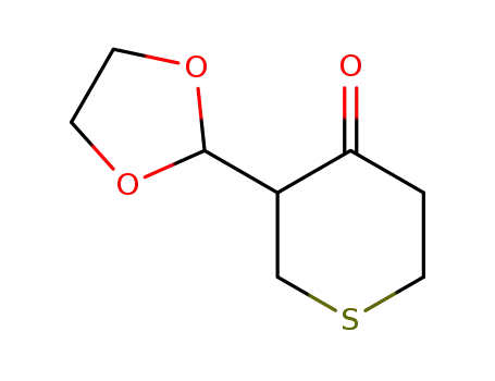 Molecular Structure of 540727-37-5 (4H-Thiopyran-4-one, 3-(1,3-dioxolan-2-yl)tetrahydro-)
