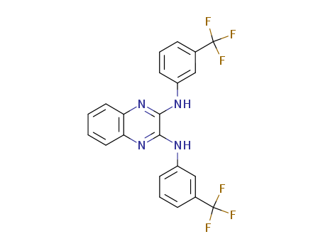 Molecular Structure of 195822-24-3 (2,3-Quinoxalinediamine, N,N'-bis[3-(trifluoromethyl)phenyl]-)