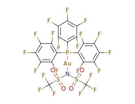 Molecular Structure of 890410-20-5 ([(C<sub>6</sub>F<sub>5</sub>)<sub>3</sub>PAuNTf<sub>2</sub>])
