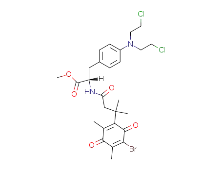 (S)-3-{4-[Bis-(2-chloro-ethyl)-amino]-phenyl}-2-[3-(5-bromo-2,4-dimethyl-3,6-dioxo-cyclohexa-1,4-dienyl)-3-methyl-butyrylamino]-propionic acid methyl ester