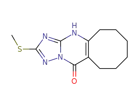 Molecular Structure of 135119-31-2 (6,7,8,9,10,11-hexahydro-2-methylthiocycloocta<d><1,2,4>triazolo<1,5-a>pyrimidin-5(12H)-one)