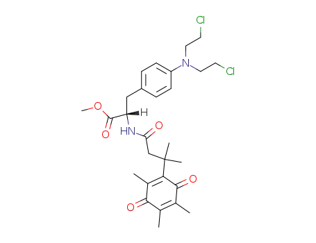 (S)-3-{4-[Bis-(2-chloro-ethyl)-amino]-phenyl}-2-[3-methyl-3-(2,4,5-trimethyl-3,6-dioxo-cyclohexa-1,4-dienyl)-butyrylamino]-propionic acid methyl ester