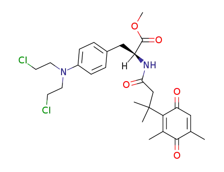(S)-3-{4-[Bis-(2-chloro-ethyl)-amino]-phenyl}-2-[3-(2,4-dimethyl-3,6-dioxo-cyclohexa-1,4-dienyl)-3-methyl-butyrylamino]-propionic acid methyl ester