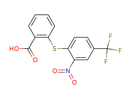 Molecular Structure of 1545-75-1 (2-[2-nitro-4-(trifluoromethyl)phenyl]sulfanylbenzoate)