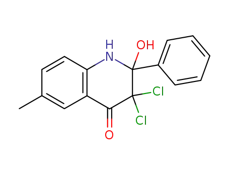 Molecular Structure of 147779-27-9 (4(1H)-Quinolinone,  3,3-dichloro-2,3-dihydro-2-hydroxy-6-methyl-2-phenyl-)