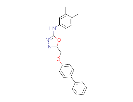 126006-86-8,5-(((1,1'-Biphenyl)-4-yloxy)methyl)-N-(3,4-dimethylphenyl)-1,3,4-oxadiazol-2-amine,1,3,4-Oxadiazol-2-amine,5-(((1,1'-biphenyl)-4-yloxy)methyl)-N-(3,4-dimethylphenyl);5-(((1,1'-Biphenyl)-4-yloxy)methyl)-N-(3,4-dimethylphenyl)-1,3,4-oxadiazol-2-amine;