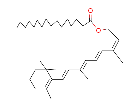 Molecular Structure of 26771-20-0 (9-Palmitoyloxy-3.7-dimethyl-1<i>t</i>-(2.2.6-trimethyl-cyclohexen-<sup>(6)</sup>-yl)-nonatetraen-(1.3<i>t</i>.5<i>t</i>.7<i>c</i>))
