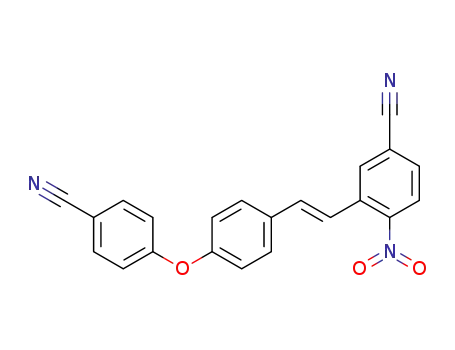Molecular Structure of 90178-67-9 (Benzonitrile, 3-[2-[4-(4-cyanophenoxy)phenyl]ethenyl]-4-nitro-, (E)-)