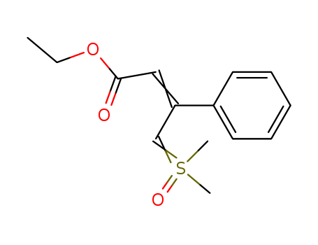 Molecular Structure of 19966-61-1 (Sulfoxonium, dimethyl-, 4-ethoxy-4-oxo-2-phenyl-2-butenylide)