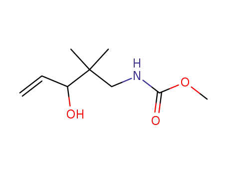Molecular Structure of 101926-93-6 (Carbamic acid, (3-hydroxy-2,2-dimethyl-4-pentenyl)-, methyl ester)