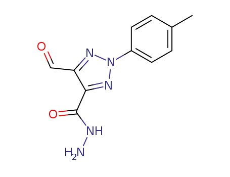 Molecular Structure of 89157-64-2 (2H-1,2,3-Triazole-4-carboxylic acid, 5-formyl-2-(4-methylphenyl)-,
hydrazide)
