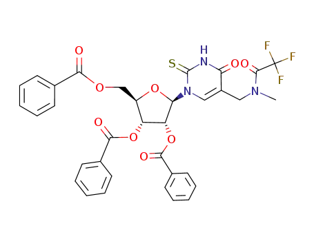 Uridine, 5-[[methyl(trifluoroacetyl)amino]methyl]-2-thio-,
2',3',5'-tribenzoate