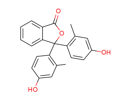 Molecular Structure of 4270-78-4 (1(3H)-Isobenzofuranone, 3,3-bis(4-hydroxy-2-methylphenyl)-)