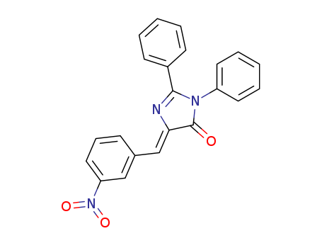 Molecular Structure of 99875-13-5 (4H-Imidazol-4-one,
3,5-dihydro-5-[(3-nitrophenyl)methylene]-2,3-diphenyl-, (5Z)-)