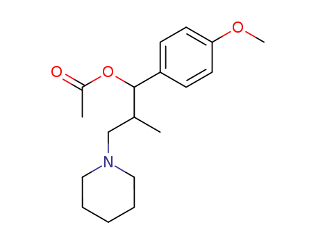 Molecular Structure of 43078-27-9 (1-acetoxy-1-(4-methoxy-phenyl)-2-methyl-3-piperidino-propane)