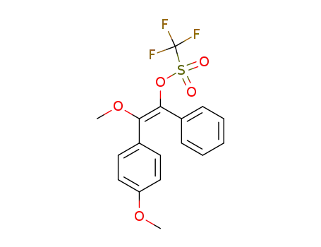Molecular Structure of 89850-05-5 (Methanesulfonic acid, trifluoro-,
2-methoxy-2-(4-methoxyphenyl)-1-phenylethenyl ester, (Z)-)