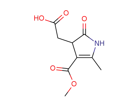 Molecular Structure of 77978-73-5 (2-[4-(METHOXYCARBONYL)-5-METHYL-2-OXO-2,3-DIHYDRO-1H-PYRROL-3-YL]ACETIC ACID)