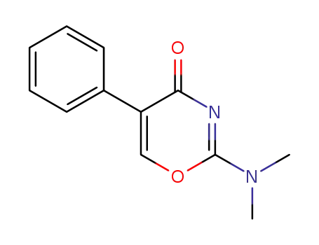 Molecular Structure of 90062-16-1 (4H-1,3-Oxazin-4-one, 2-(dimethylamino)-5-phenyl-)