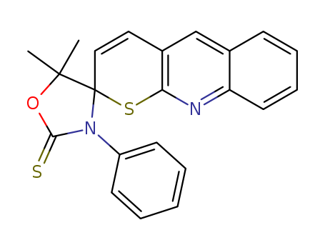 Molecular Structure of 137890-30-3 (Spiro[oxazolidine-4,2'-[2H]thiopyrano[2,3-b]quinoline]-2-thione,
5,5-dimethyl-3-phenyl-)