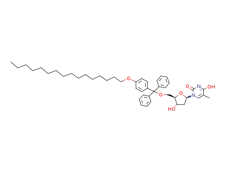 Molecular Structure of 78421-07-5 (Thymidine, 5'-O-[[4-(hexadecyloxy)phenyl]diphenylmethyl]-)