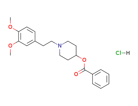 134826-28-1,4-Piperidinol, 1-(2-(3,4-dimethoxyphenyl)ethyl)-, benzoate (ester), hy drochloride,4-Piperidinol,1-[2-(3,4-dimethoxyphenyl)ethyl]-, benzoate (ester), hydrochloride (9CI)