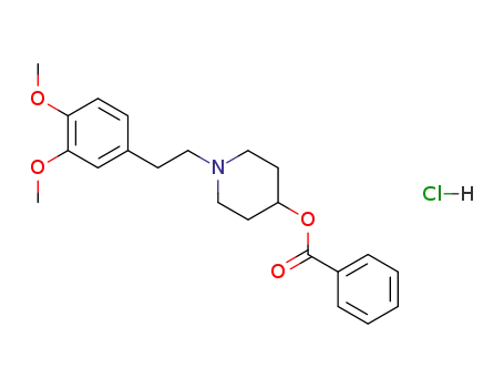 Molecular Structure of 134826-28-1 (4-Piperidinol, 1-(2-(3,4-dimethoxyphenyl)ethyl)-, benzoate (ester), hy drochloride)