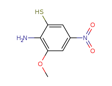 Molecular Structure of 143644-59-1 (Benzenethiol, 2-amino-3-methoxy-5-nitro-)