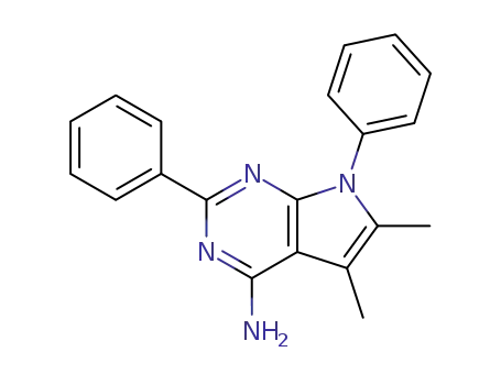 Molecular Structure of 111601-30-0 (7H-Pyrrolo[2,3-d]pyrimidin-4-amine, 5,6-dimethyl-2,7-diphenyl-)