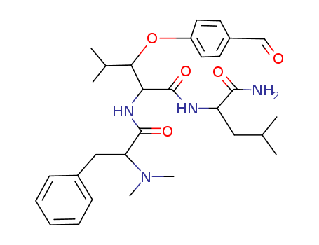 107494-21-3,L-Leucinamide,N,N-dimethyl-L-phenylalanyl-(3S)-3-(4-formylphenoxy)-L-leucyl- (9CI),L-Leucinamide,N,N-dimethyl-L-phenylalanyl-erythro-3-(4-formylphenoxy)-L-leucyl-; SanjoinineG2