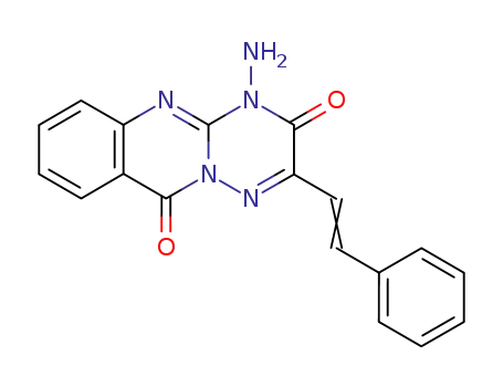 Molecular Structure of 89988-42-1 (3H-[1,2,4]Triazino[3,2-b]quinazoline-3,10(4H)-dione,
4-amino-2-(2-phenylethenyl)-)