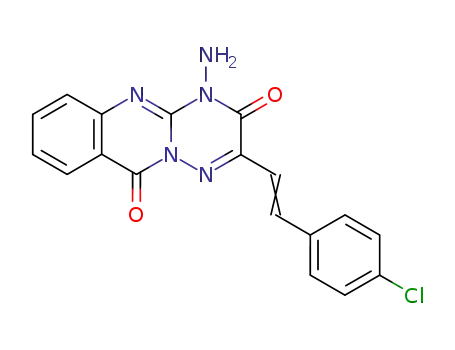 Molecular Structure of 89988-44-3 (3H-[1,2,4]Triazino[3,2-b]quinazoline-3,10(4H)-dione,
4-amino-2-[2-(4-chlorophenyl)ethenyl]-)