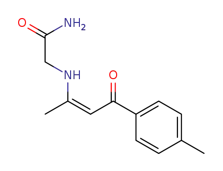 Molecular Structure of 131474-97-0 (N-(1-methyl-3-oxo-3-p-tolyl-1-propenyl)glycinamide)