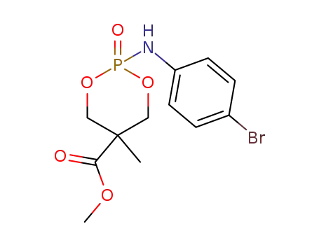 Molecular Structure of 27247-48-9 (methyl 2-[(4-bromophenyl)amino]-5-methyl-1,3,2-dioxaphosphinane-5-carboxylate 2-oxide)
