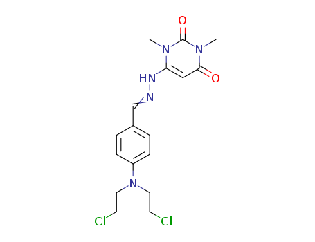 6-[(2Z)-2-[[4-[bis(2-chloroethyl)amino]phenyl]methylidene]hydrazinyl]-1,3-dimethyl-pyrimidine-2,4-dione cas  7150-67-6