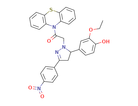 78807-73-5,2-ethoxy-4-{3-(4-nitrophenyl)-1-[2-oxo-2-(10H-phenothiazin-10-yl)ethyl]-4,5-dihydro-1H-pyrazol-5-yl}phenol,