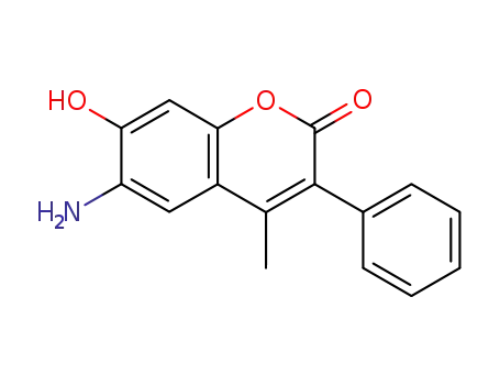 Molecular Structure of 3608-31-9 (2H-1-Benzopyran-2-one, 6-amino-7-hydroxy-4-methyl-3-phenyl-)
