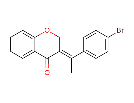 Molecular Structure of 138421-92-8 (4H-1-Benzopyran-4-one, 2,3-dihydro-3-[1-(4-bromophenyl)ethylidene]-,
(E)-)