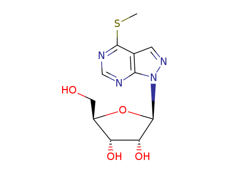 1H-Pyrazolo[3,4-d]pyrimidine,4-(methylthio)-1-b-D-ribofuranosyl- cas  60355-67-1