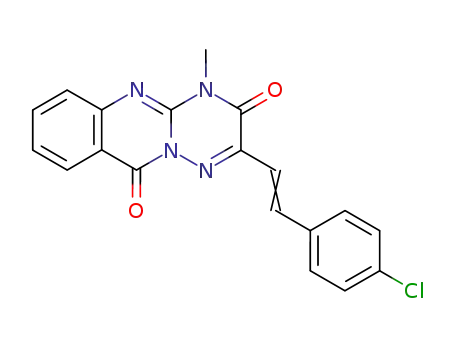 Molecular Structure of 89988-59-0 (3H-[1,2,4]Triazino[3,2-b]quinazoline-3,10(4H)-dione,
2-[2-(4-chlorophenyl)ethenyl]-4-methyl-)