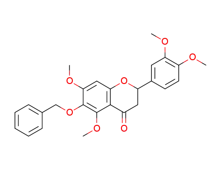 Molecular Structure of 89024-18-0 (4H-1-Benzopyran-4-one,
2-(3,4-dimethoxyphenyl)-2,3-dihydro-5,7-dimethoxy-6-(phenylmethoxy)-,
(S)-)
